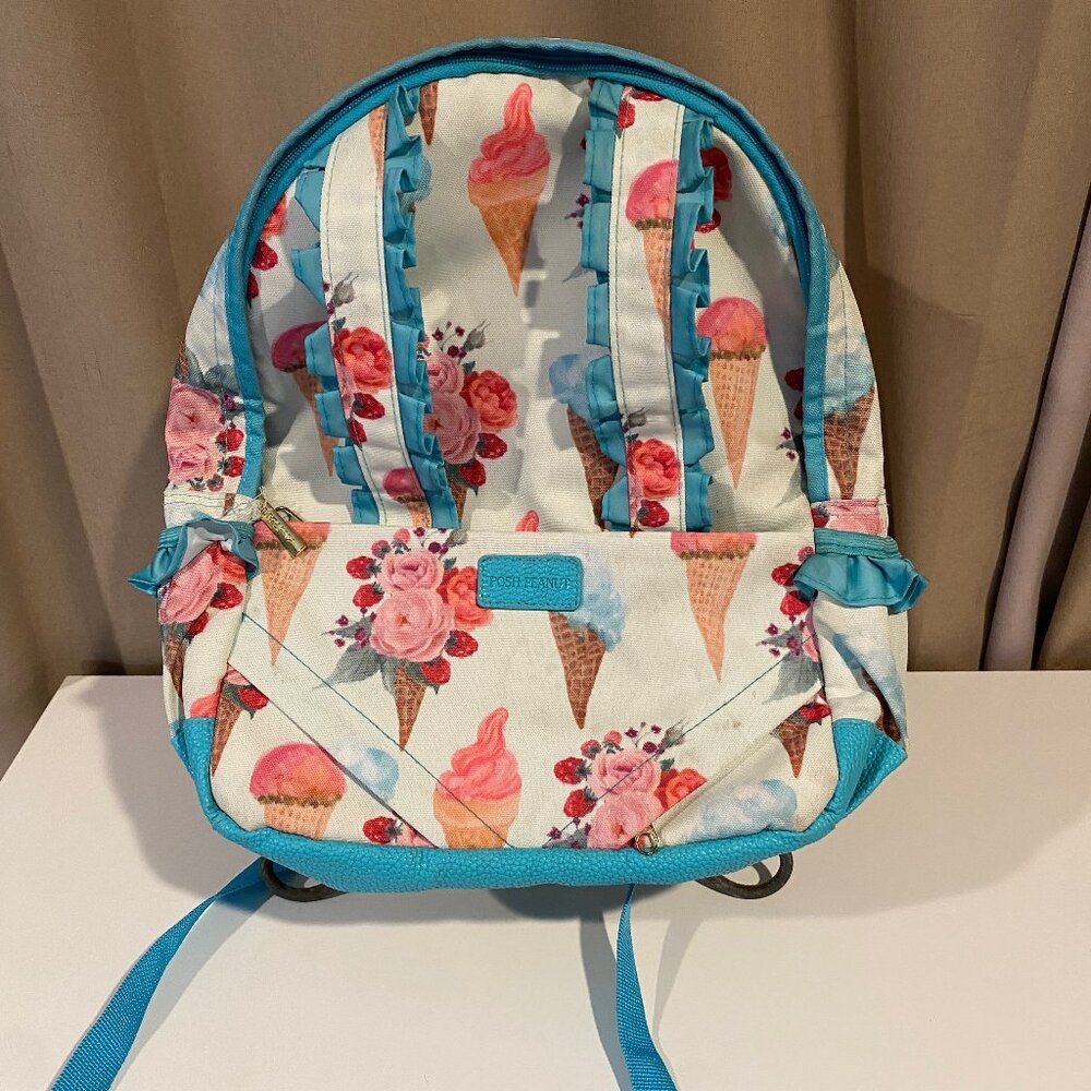 Posh Peanut Kids Backpack Ice Cream Print 16 Top Handle Removed